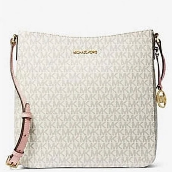 MICHAEL KORS JET SET TRAVEL LARGE LOGO MESSENGER BAG - Picture 2 of 9